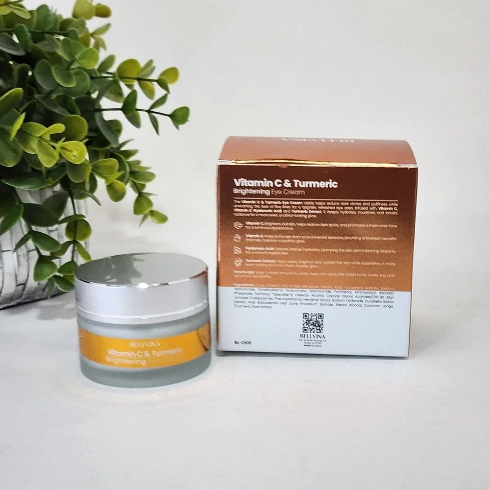 Bellvina Vitamin C & Turmeric Brightening Eye Cream Plumps Hydrates 1 oz / 30 mL